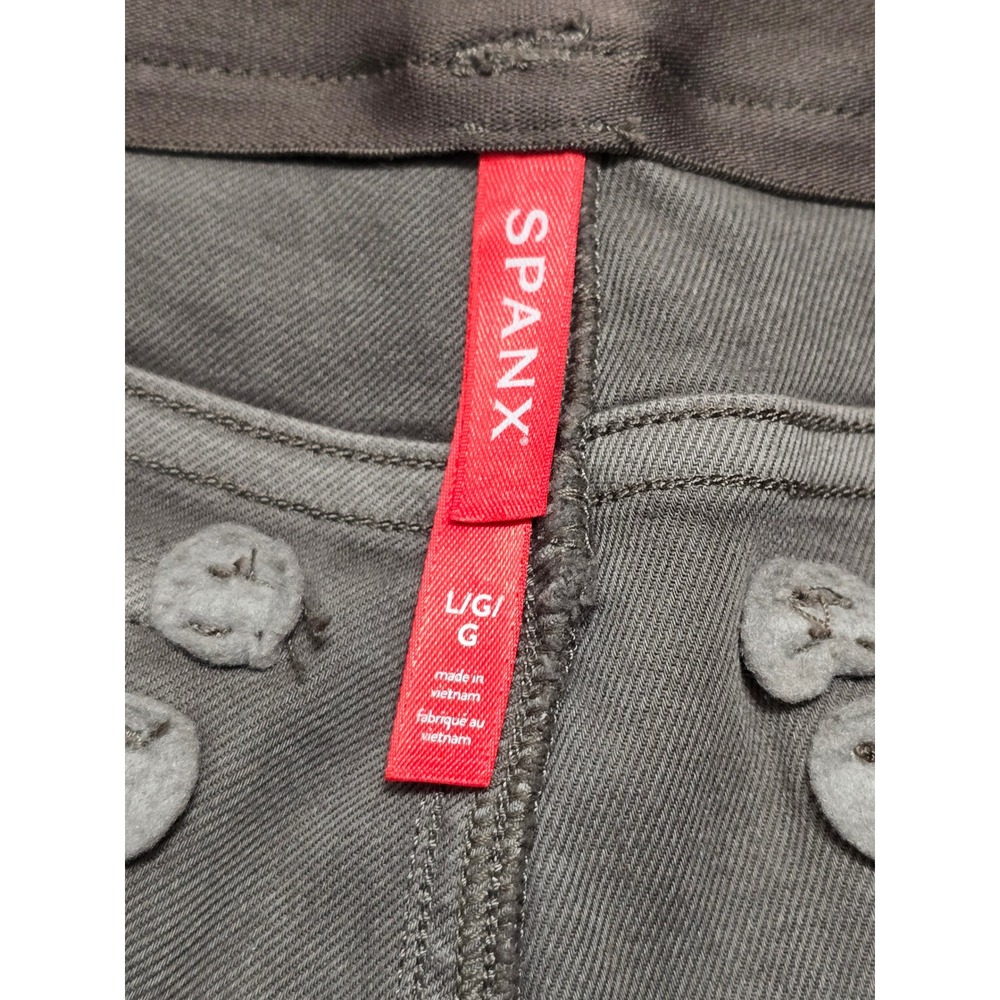 Spanx Stretch Twill Cropped Wide Leg Pants Smoke Gray Petite Large 20312Q NWT - Picture 3 of 13